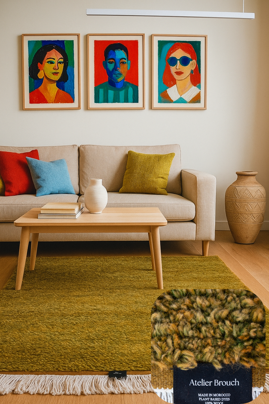 Olive dyed Rug
